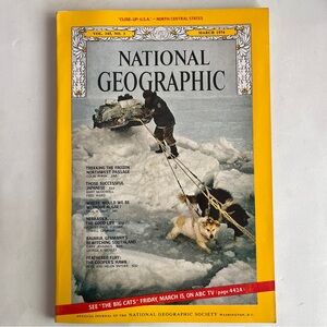 1974 National Geographic March Issue Vol. 145, No. 3 with a MAP! Booyah!